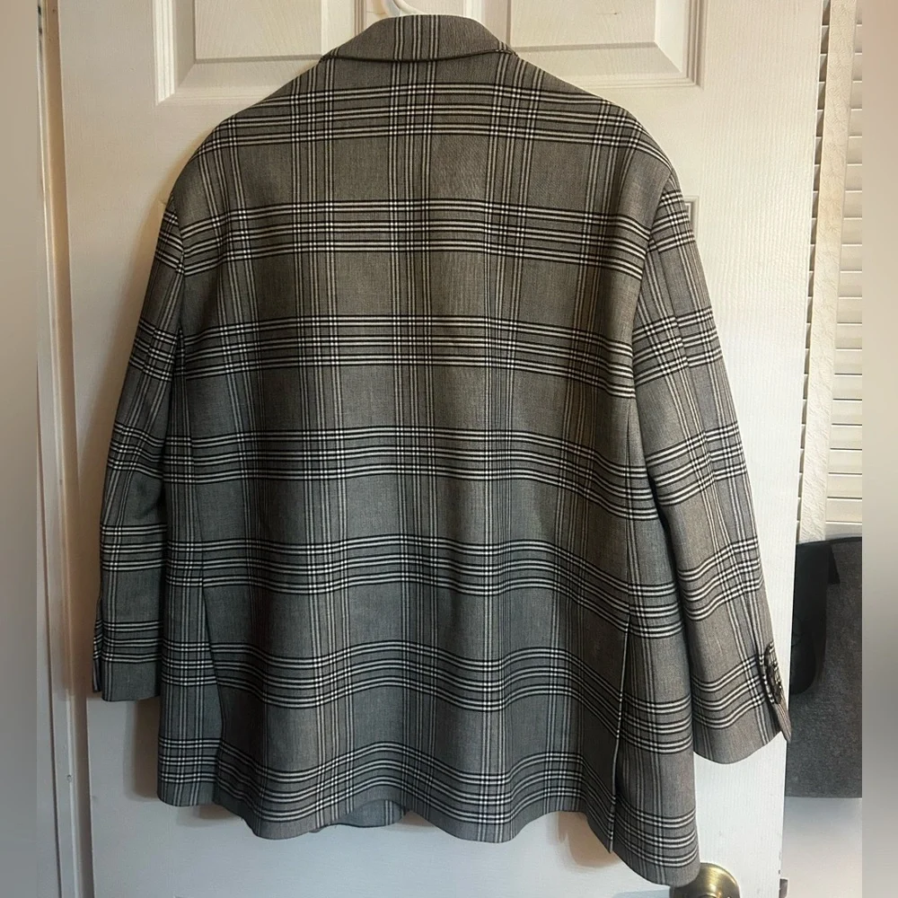 Zara Oversized Black and White Checkered Blazer - Picture 3 of 3
